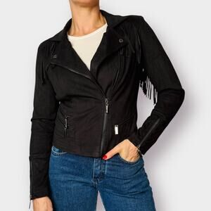 00s JouJou Black‎ Fringe Jacket Size M